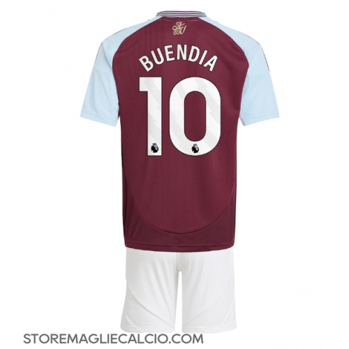 Aston Villa Emiliano Buendia #10 Maglia Gara Casa Repliche 2024-25 Bambino Maniche Corte Aston Villa Emiliano Buendia #10 Maglia Gara Casa Repliche 2024-25 Bambino Maniche Corte